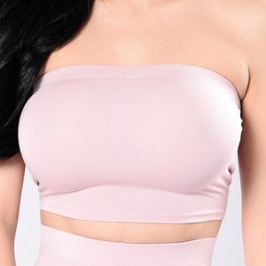 Light pink bandeau top